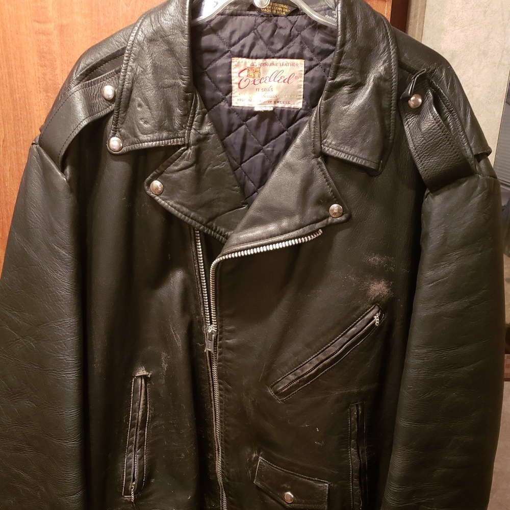 Vintage leather biker jacket
